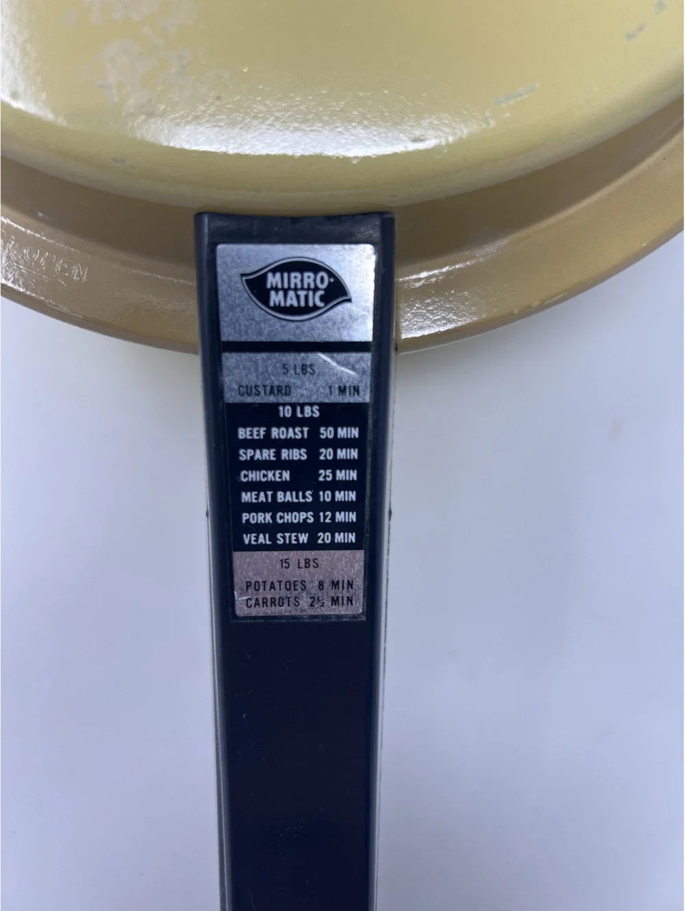 Vintage Mirro-Matic Yellow Pressure Cooker with Steam Basket
